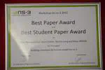 Best Paper Award and Best Student Paper Award to ComSys at ns3-workshop 2012