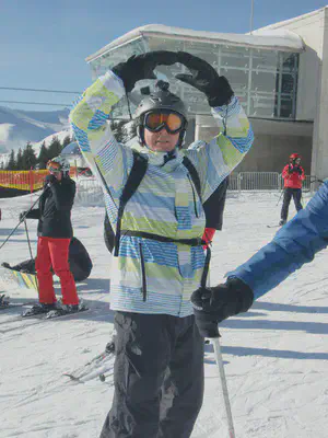 Klaus after some disruptive use of a kicker/snowboard-jump