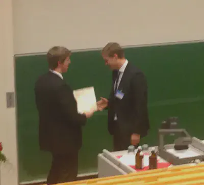 Tobias Heer receives the award for the best PhD thesis in 2012 in Communication and Distributed Systems
