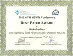 COMSYS wins Best Paper Award at ACM MSWiM 2015